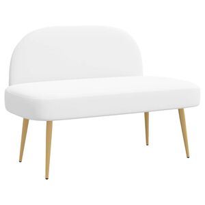 vidaXL Banco tapizado con respaldo Blanco 110 x 60 x 76 cm