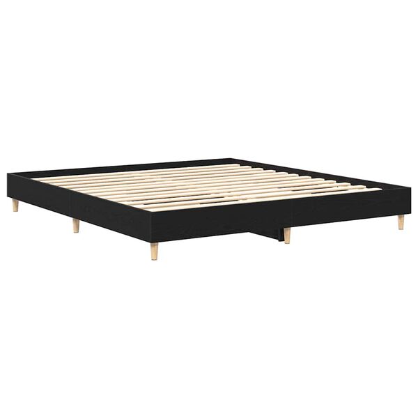 vidaXL Estructura de cama Roble Negro 203 x 203 x 25 cm
