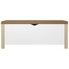 vidaXL Caja de almacenamiento y cojín madera ingeniería blanco y roble
