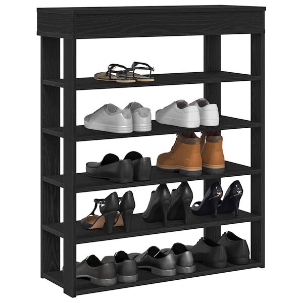 vidaXL Mueble zapatero de madera de ingenier&iacute;a negro 80x30x98 cm