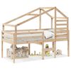 vidaXL Cama alta con techo madera maciza de pino 90x200 cm