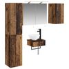 vidaXL Juego de muebles de ba&ntilde;o 5 uds. Madera envejecida