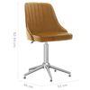 vidaXL Sillas de comedor giratorias 2 uds terciopelo marr&oacute;n