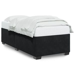vidaXL Estructura de cama sin colch&oacute;n terciopelo negro 80x200 cm