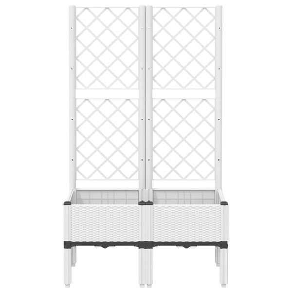 vidaXL Jardinera con enrejado PP blanco 80x40x142 cm