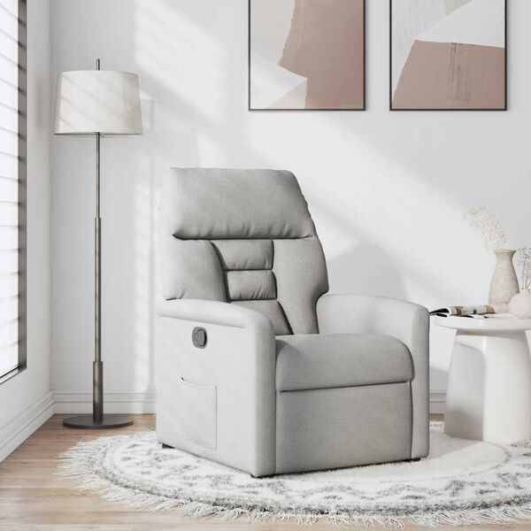 vidaXL Sill&oacute;n reclinable de tela gris nube