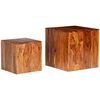vidaXL Set de mesas de centro 2 uds madera maciza acacia 40x40x40 cm