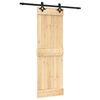 vidaXL Puerta Corredera Natural y negro 70 x 210 cm