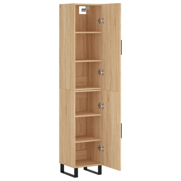 vidaXL Aparador de madera contrachapada roble Sonoma 34,5x34x180 cm