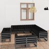 vidaXL Set de muebles de jard&iacute;n 11 pzas con cojines madera pino gris