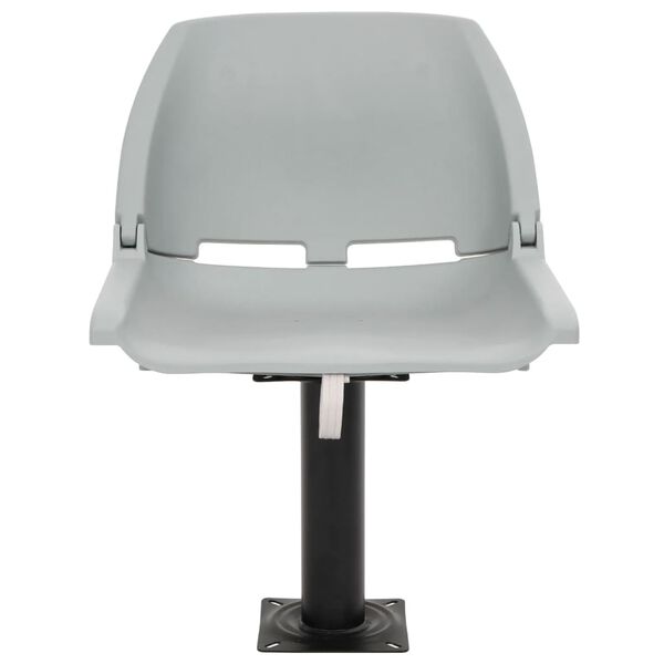 vidaXL Asientos plegables de barco sin coj&iacute;n gris 2 uds 48x51x41 cm