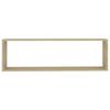 vidaXL Estantes cubo pared 4uds contrachapado roble Sonoma 100x15x30cm