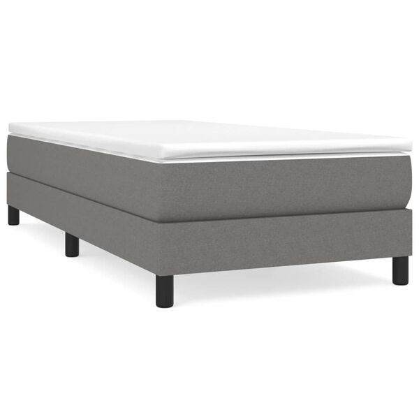 vidaXL Estructura de cama con somier tela gris oscuro 90x190 cm