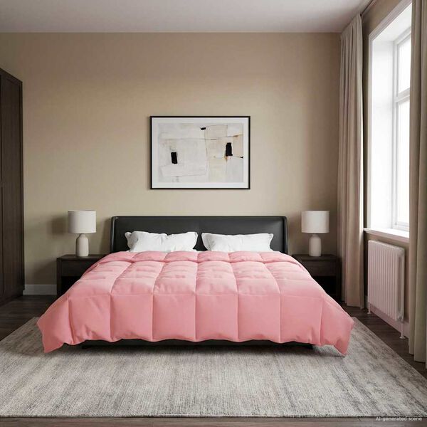 vidaXL Edred&oacute;n de Invierno Acolchado Rosa 200 x 220 cm Microfibra