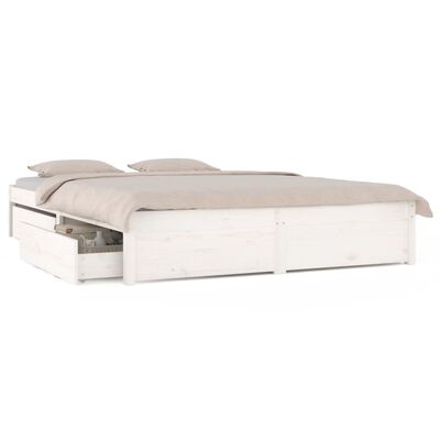 vidaXL Estructura de cama con cajones blanco 200x200 cm