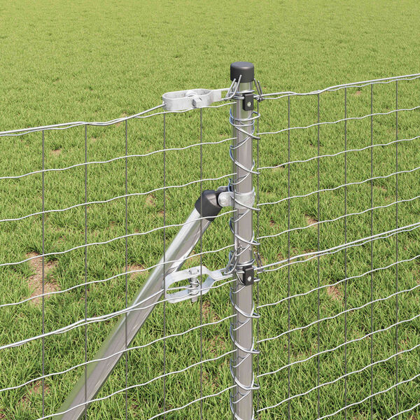 vidaXL Poste de Valla 12 pcs Plateado 120 cm