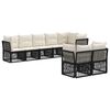 vidaXL Conjunto de sof&aacute;s de jard&iacute;n 8 uds. Negro rat&aacute;n sint&eacute;tico
