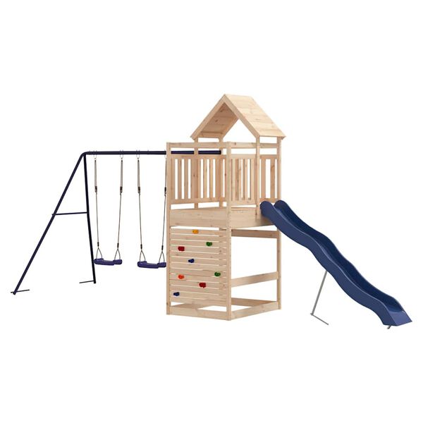 vidaXL Parque infantil de exterior madera maciza de pino