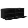 vidaXL Mueble de TV Montado en la Pared Roble Negro 80 x 30 x 30 cm
