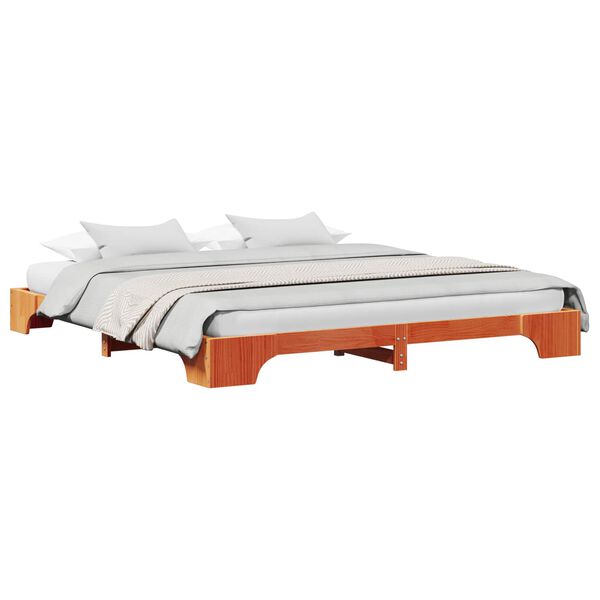 vidaXL Estructura de cama Marr&oacute;n cera 180 x 200 cm