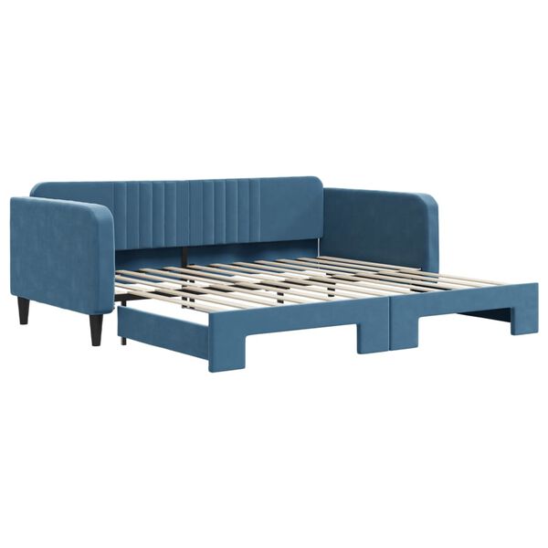 vidaXL Sof&aacute; cama nido terciopelo azul 100x200 cm