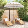 vidaXL Parasol Balin&eacute;s 260 2 pcs Crema Algod&oacute;n y madera maciza