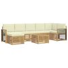 vidaXL Conjunto de sof&aacute;s de exterior 8 pcs Blanco y Crema
