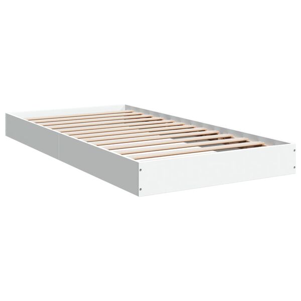 vidaXL Estructura de cama madera de ingenier&iacute;a blanca 90x190 cm