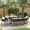 vidaXL Conjunto de Comedor de Jard&iacute;n 9 pcs Marr&oacute;n rat&aacute;n sint&eacute;tico