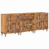 vidaXL Aparador 3 uds. 60 x 33,5 x 75 cm Madera de mango maciza