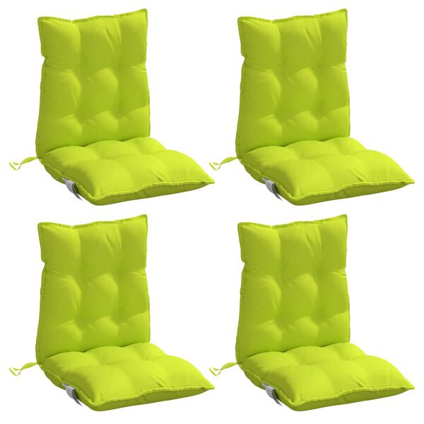 vidaXL Cojines para silla respaldo bajo 4 uds tela Oxford verde brillo