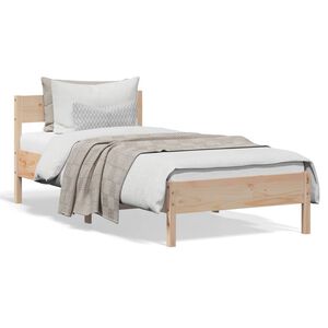 vidaXL Estructura de cama sin colch&oacute;n madera maciza pino 75x190 cm