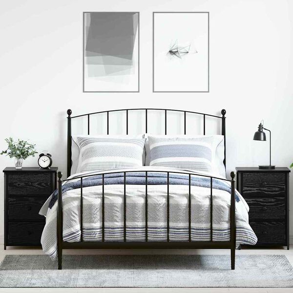 vidaXL Armario de Noche con caj&oacute;n 2 pcs Roble Negro 40 x 36 x 60 cm