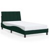 vidaXL Estructura de cama sin colchón Hanko terciopelo verde oscuro 100x200 cm