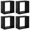 vidaXL Estantes cubo de pared 4 unidades negro brillo 26x15x26 cm
