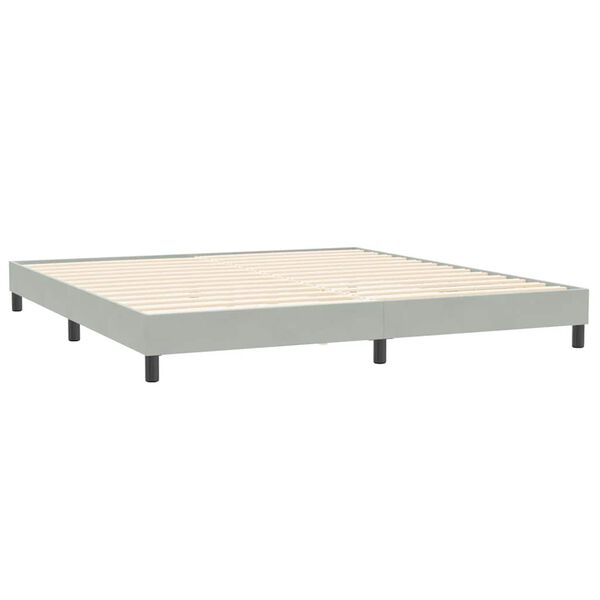 vidaXL Cama box spring con colch&oacute;n terciopelo gris claro 180x220 cm