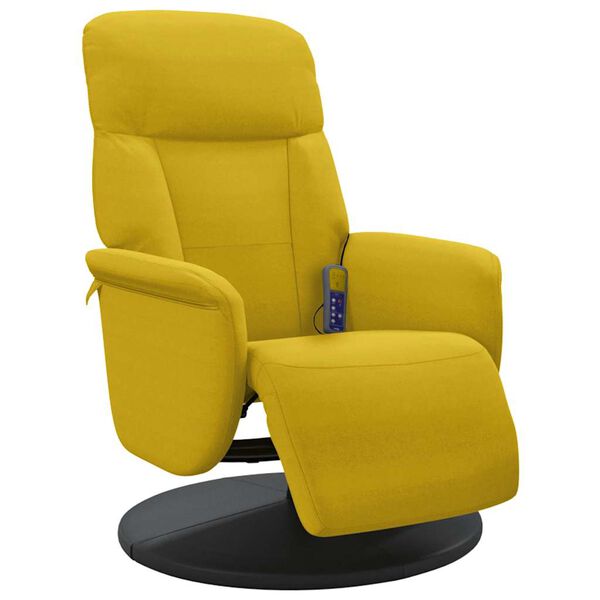 vidaXL Sill&oacute;n reclinable masaje con reposapi&eacute;s terciopelo amarillo