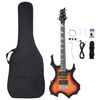 vidaXL Guitarra el&eacute;ctrica principiantes con funda marr&oacute;n negro 4/4 39"