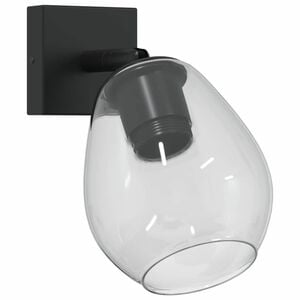 vidaXL Foco de techo con focos Negro 13 x 13 x 26 cm Vidrio y Metal