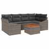 vidaXL Conjunto de sof&aacute;s de jard&iacute;n 7 uds. Gris rat&aacute;n sint&eacute;tico