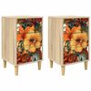 vidaXL Mesa de noche GENNEP 2 uds. Roble Sonoma 36 x 33 x 60 cm