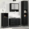 vidaXL Juego de muebles de ba&ntilde;o 3 pcs Roble Negro Madera de ingenier&iacute;a
