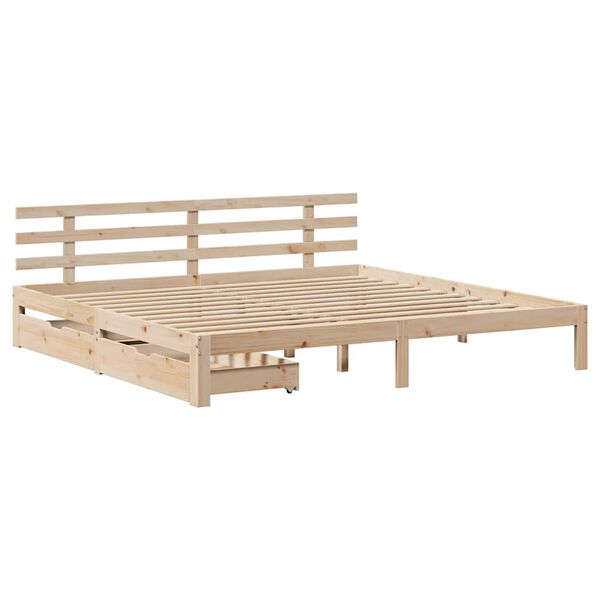 vidaXL Estructura de cama con cajones madera maciza de pino 200x200 cm