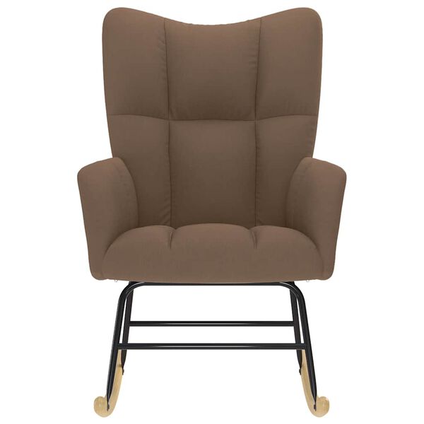 vidaXL Silla mecedora de tela marr&oacute;n