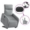 vidaXL Sillón de masaje eléctrico reclinable elevable tela gris claro