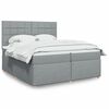 vidaXL Cama box spring con colch&oacute;n tela gris claro 200x200 cm