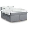 vidaXL Cama box spring con colch&oacute;n tela gris claro 140x190 cm