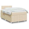 vidaXL Cama box spring con colch&oacute;n tela color crema 120x200 cm