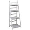 vidaXL Soporte para plantas de 4 niveles madera gris 43x33x113 cm