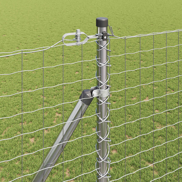 vidaXL Poste de cerca Otro 26 pcs Gris 3,2 x 3,2 x 180 cm Acero